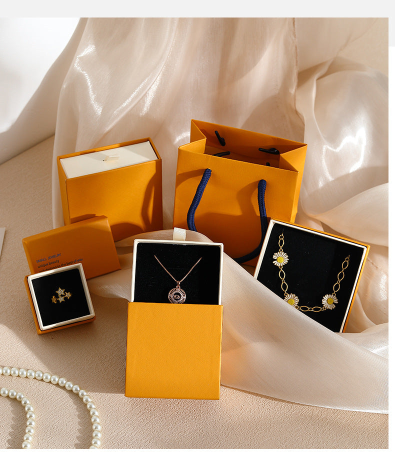 Orange beige color new fashion jewellery box with paper bag EC349