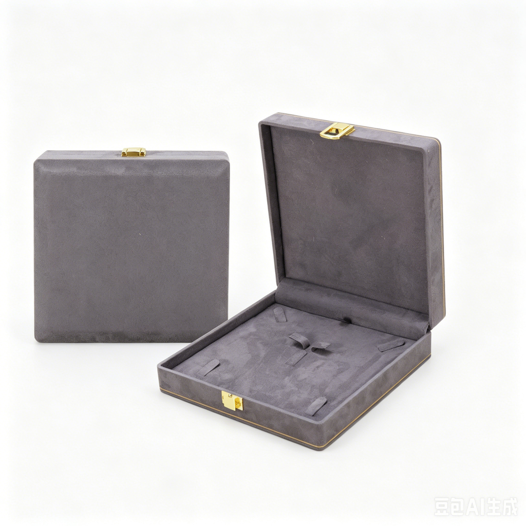 New designed soft suede jewellery set boxes 4 colors BN322