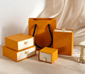 Orange beige color new fashion jewellery box with paper bag EC349