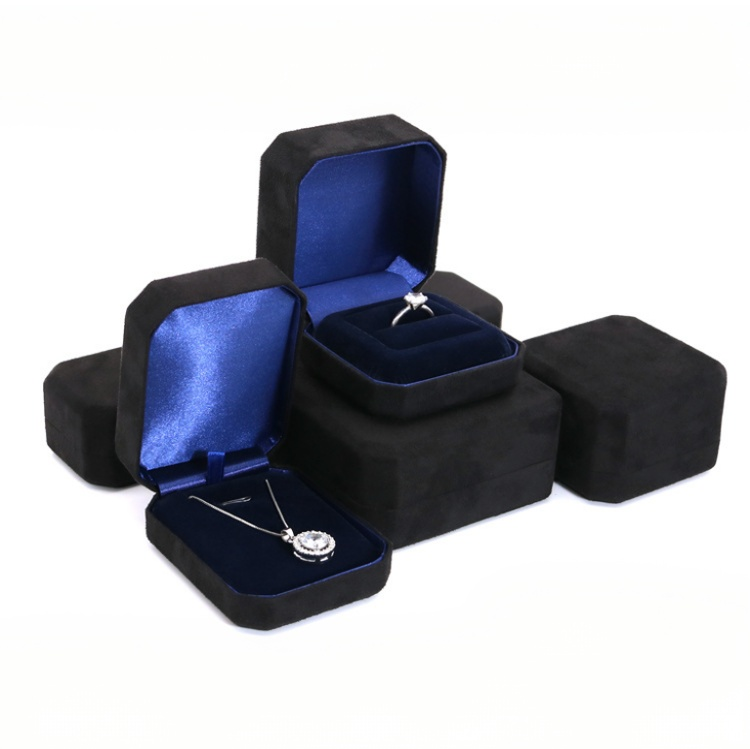 Black suede material fine quality ring box BV348