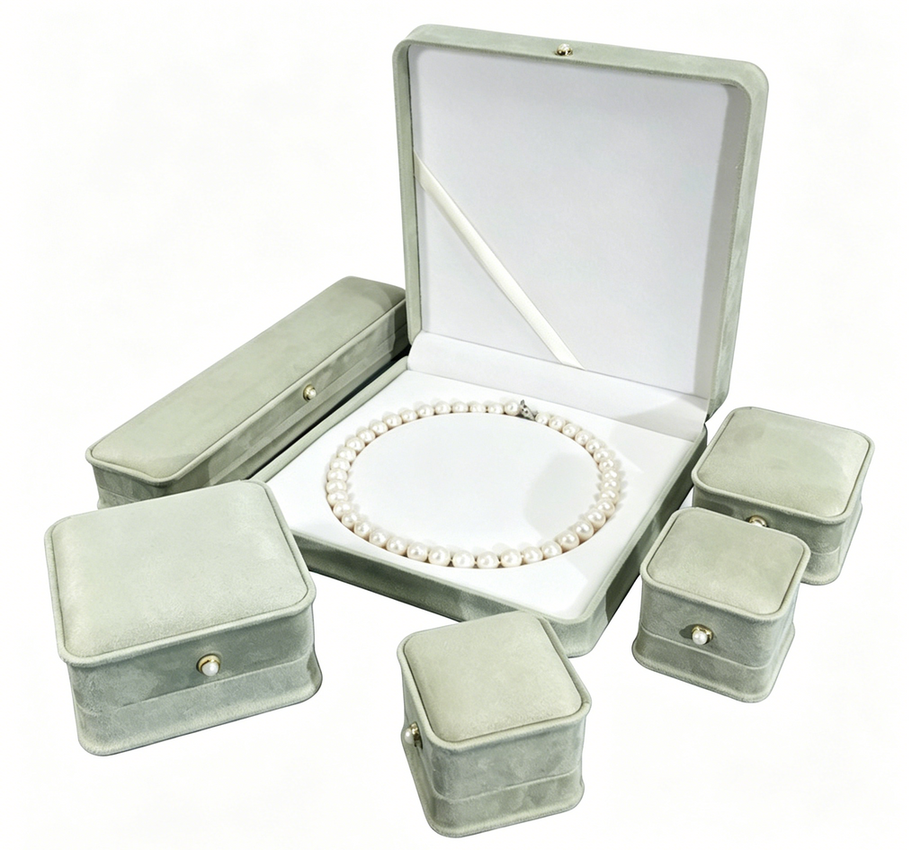 Silk velvet pearl decoration fashion jewelry ring box BV670