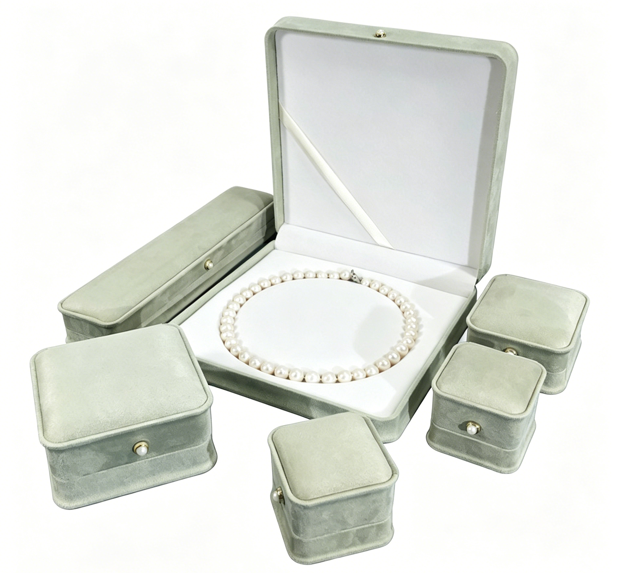 Silk velvet pearl decoration fashion jewelry ring box BV670