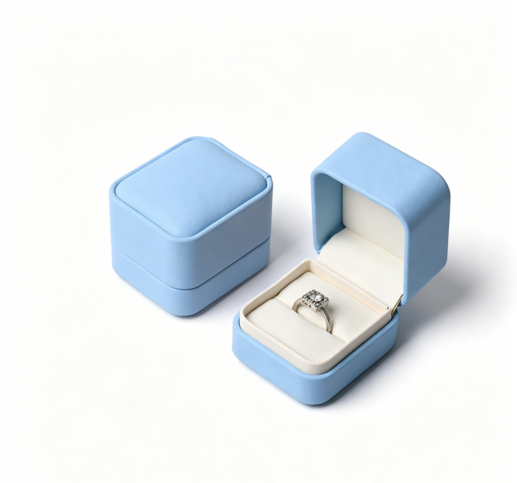 Affordable luxury hot sell pu leather ring box 5 colors BL985