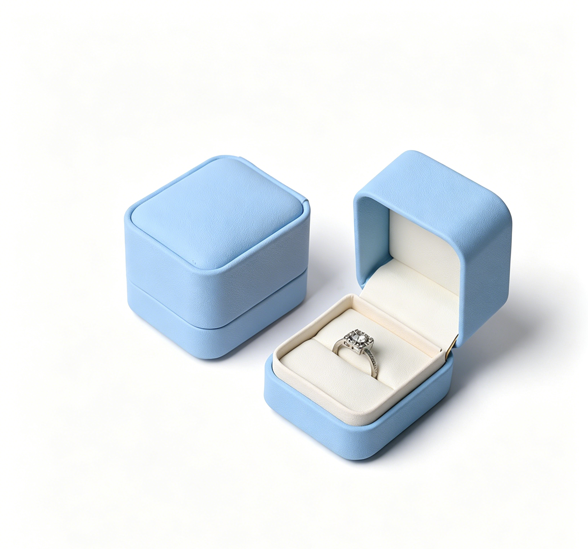 Affordable luxury hot sell pu leather ring box 5 colors BL985
