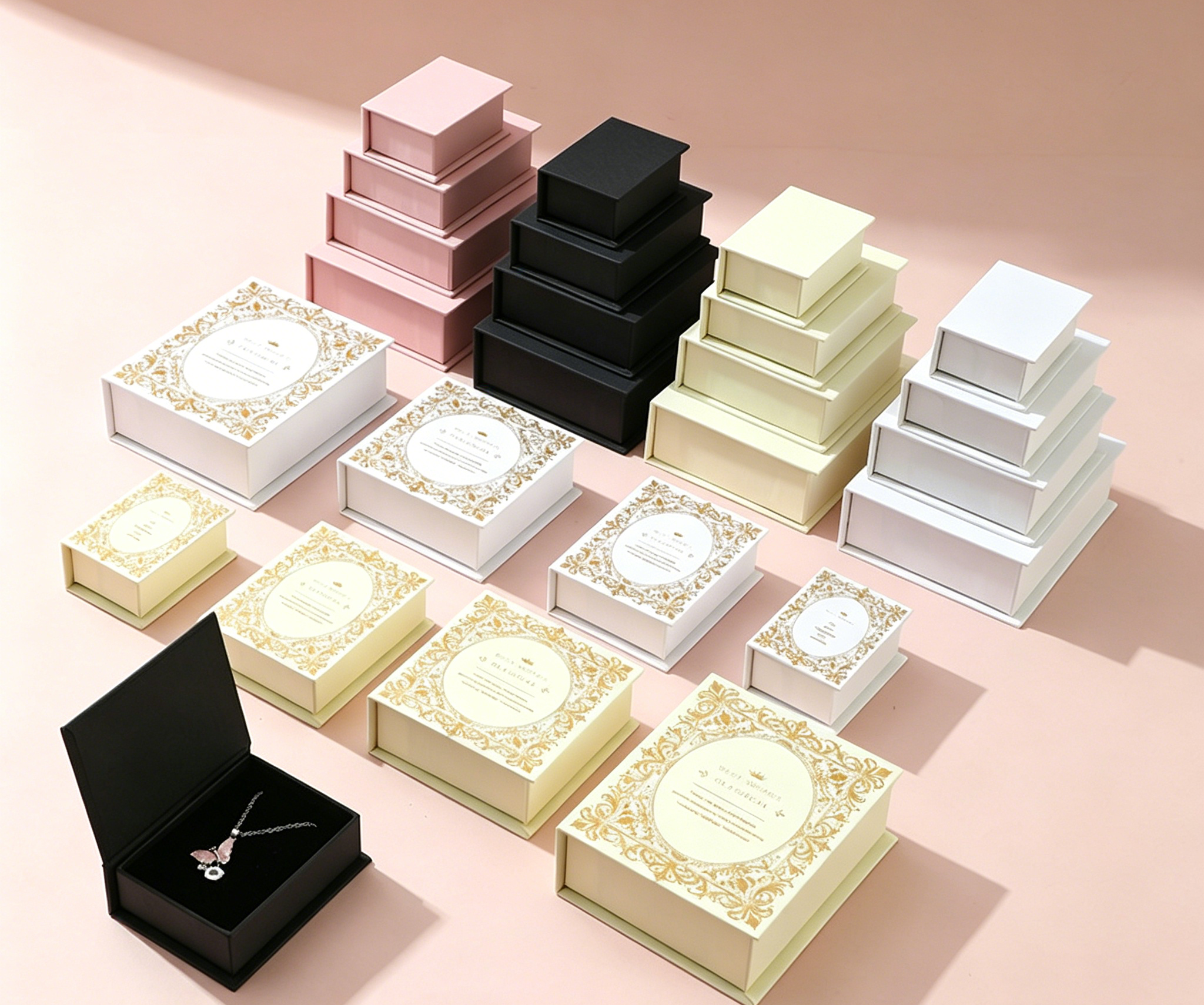Book shape hot selling paper box gold foiled pattern EC458