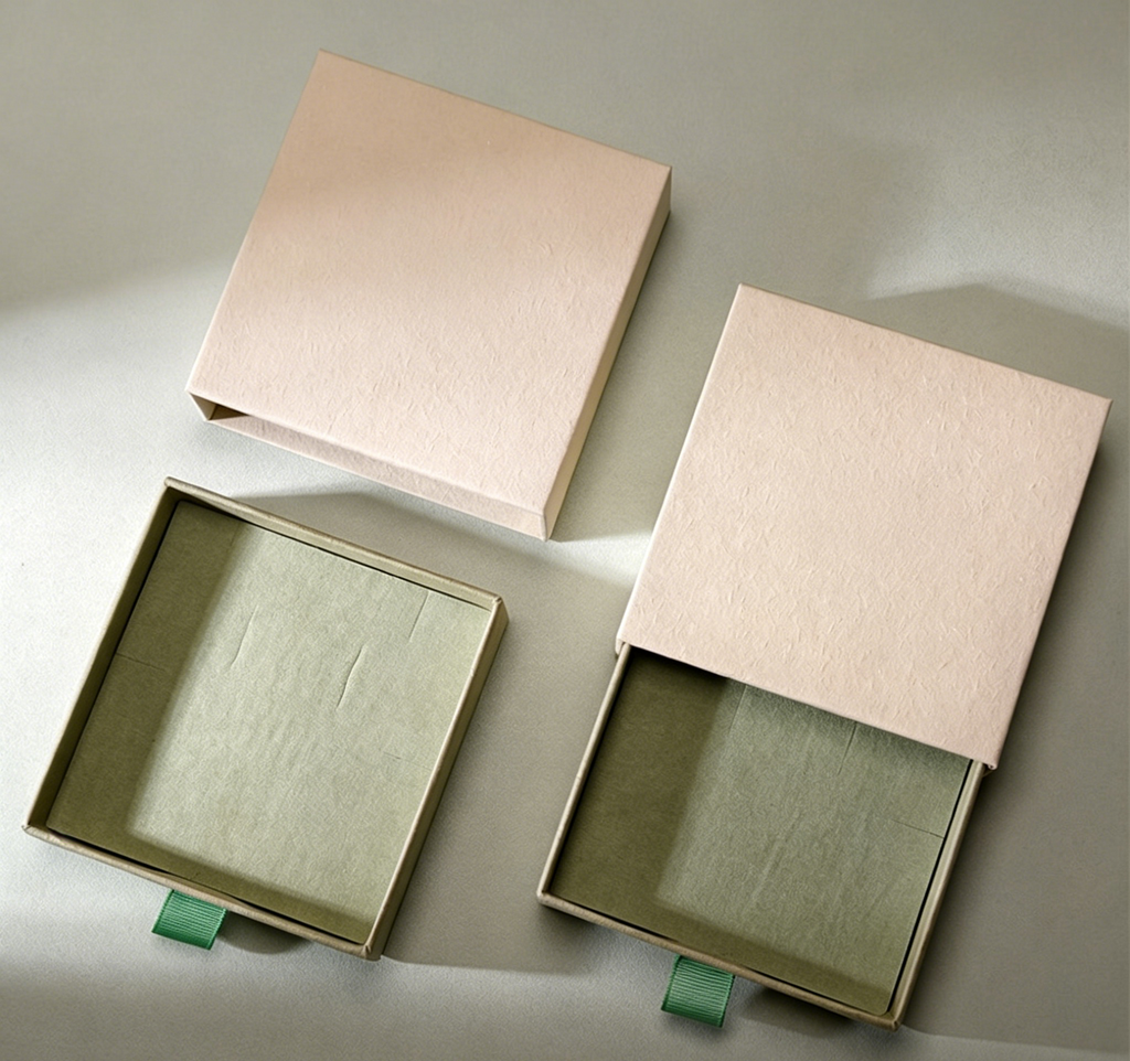 Eco cotton paper custom box for jewelry ES745
