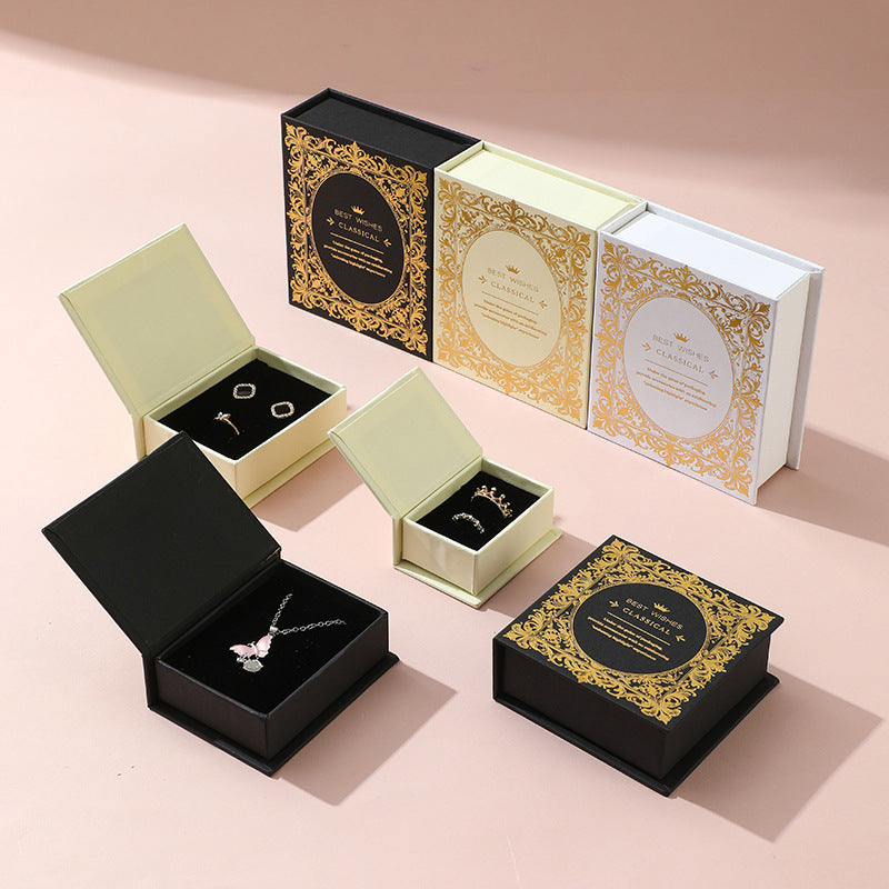 Book shape hot selling paper box gold foiled pattern EC458