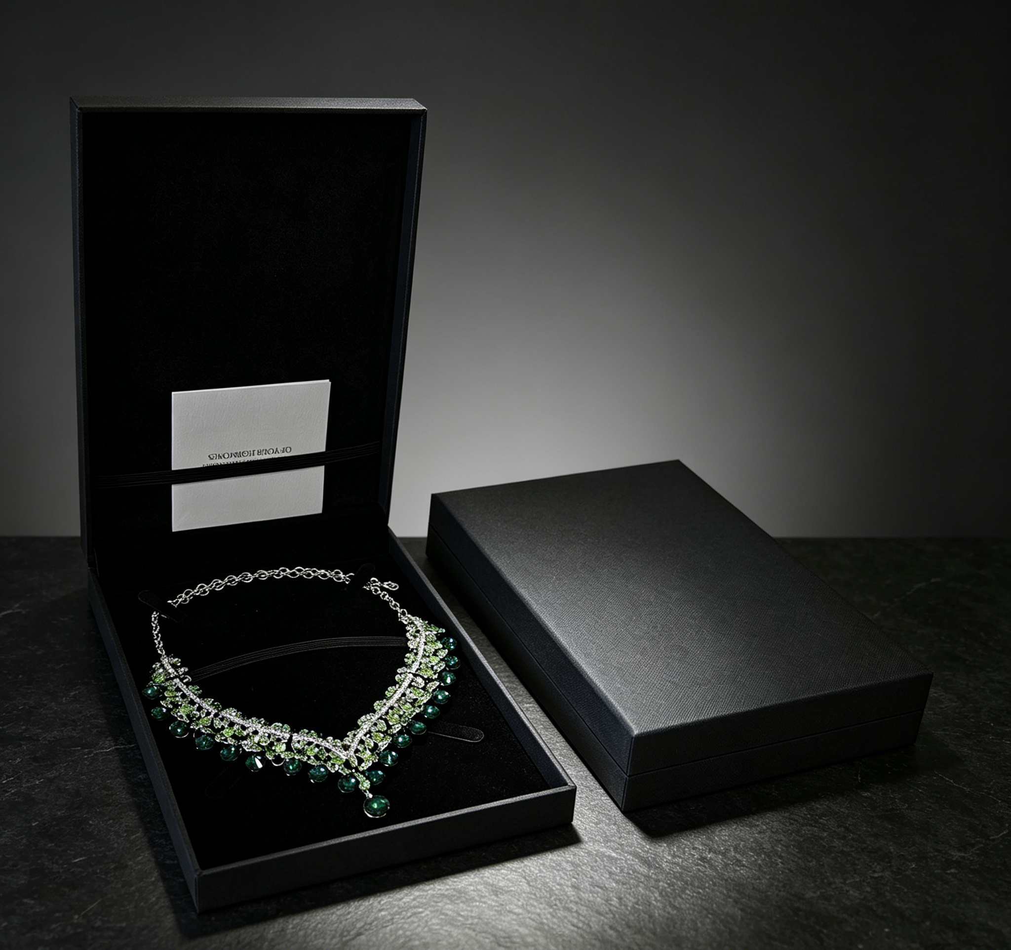 Black color minimalist style middle size necklace box BN754