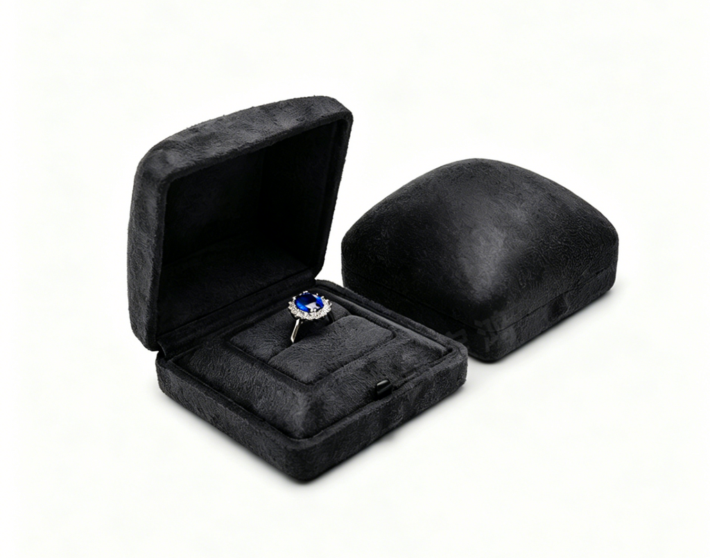Luxury suede ring box with button lock 4 colors BS745
