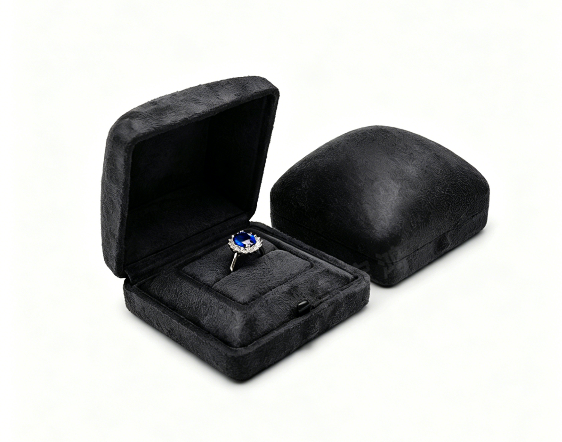 Luxury suede ring box with button lock 4 colors BS745