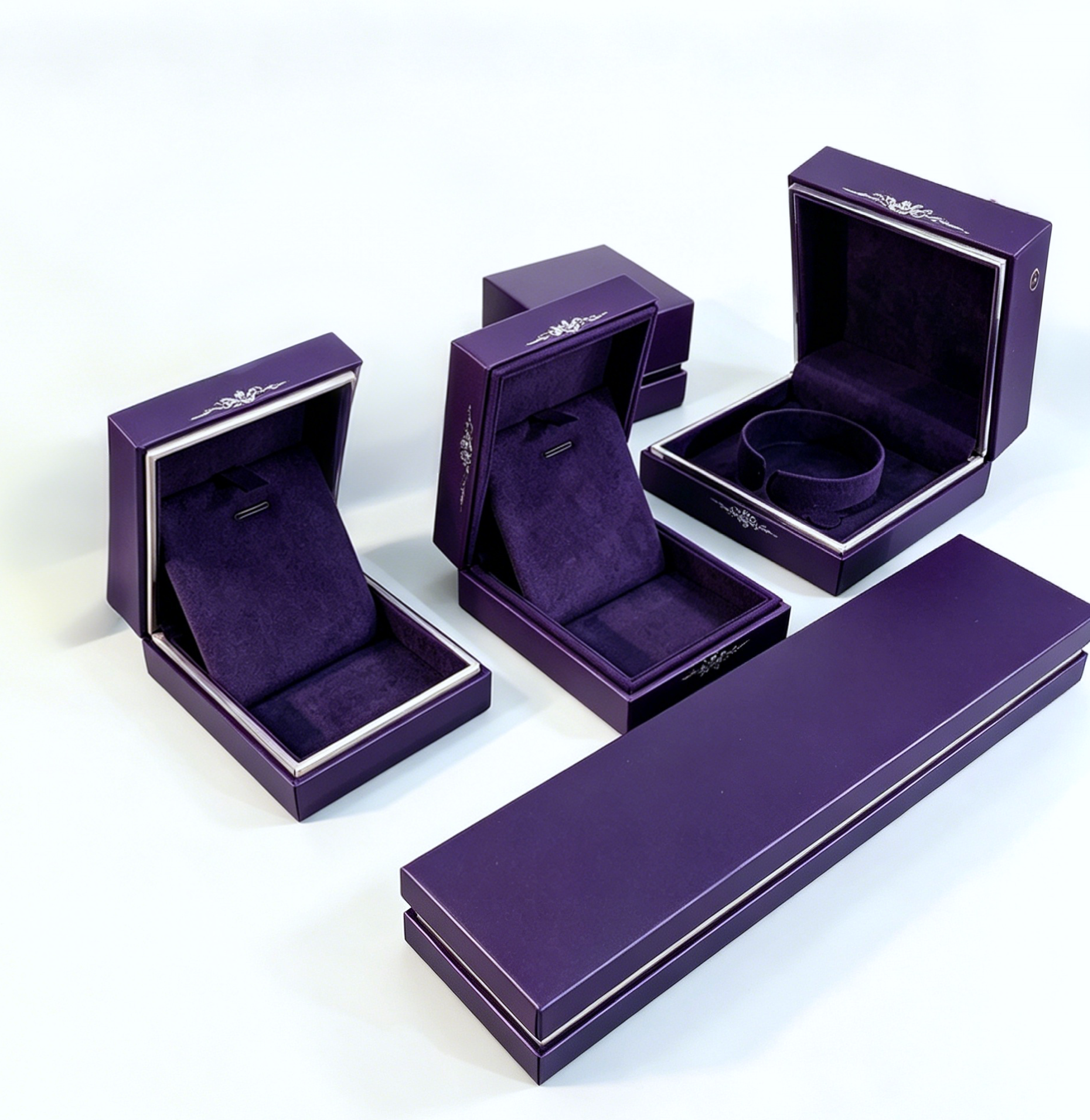 Double layered design cross-patterned exquisite ring box BL093
