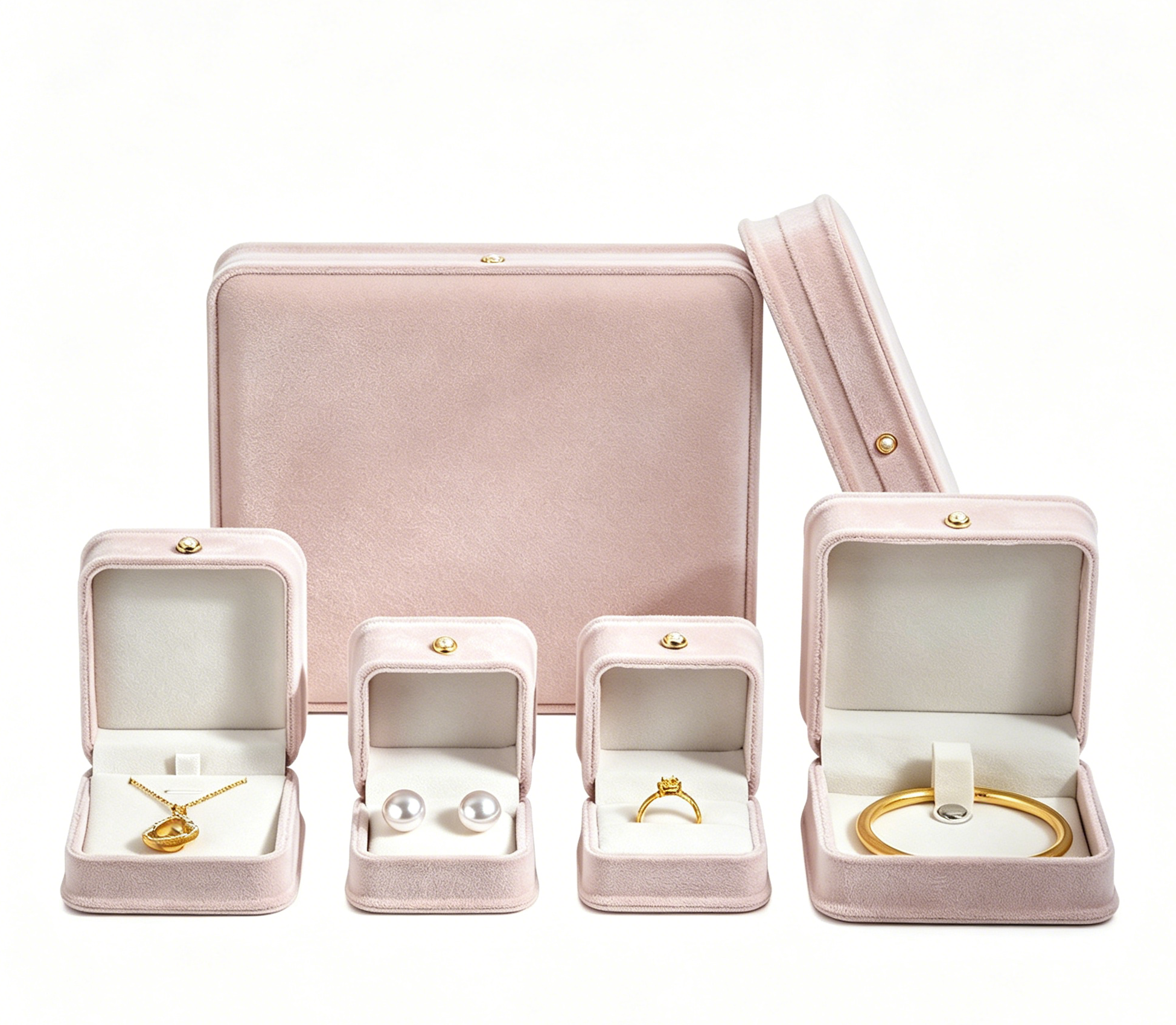 Silk velvet pearl decoration fashion jewelry ring box BV670