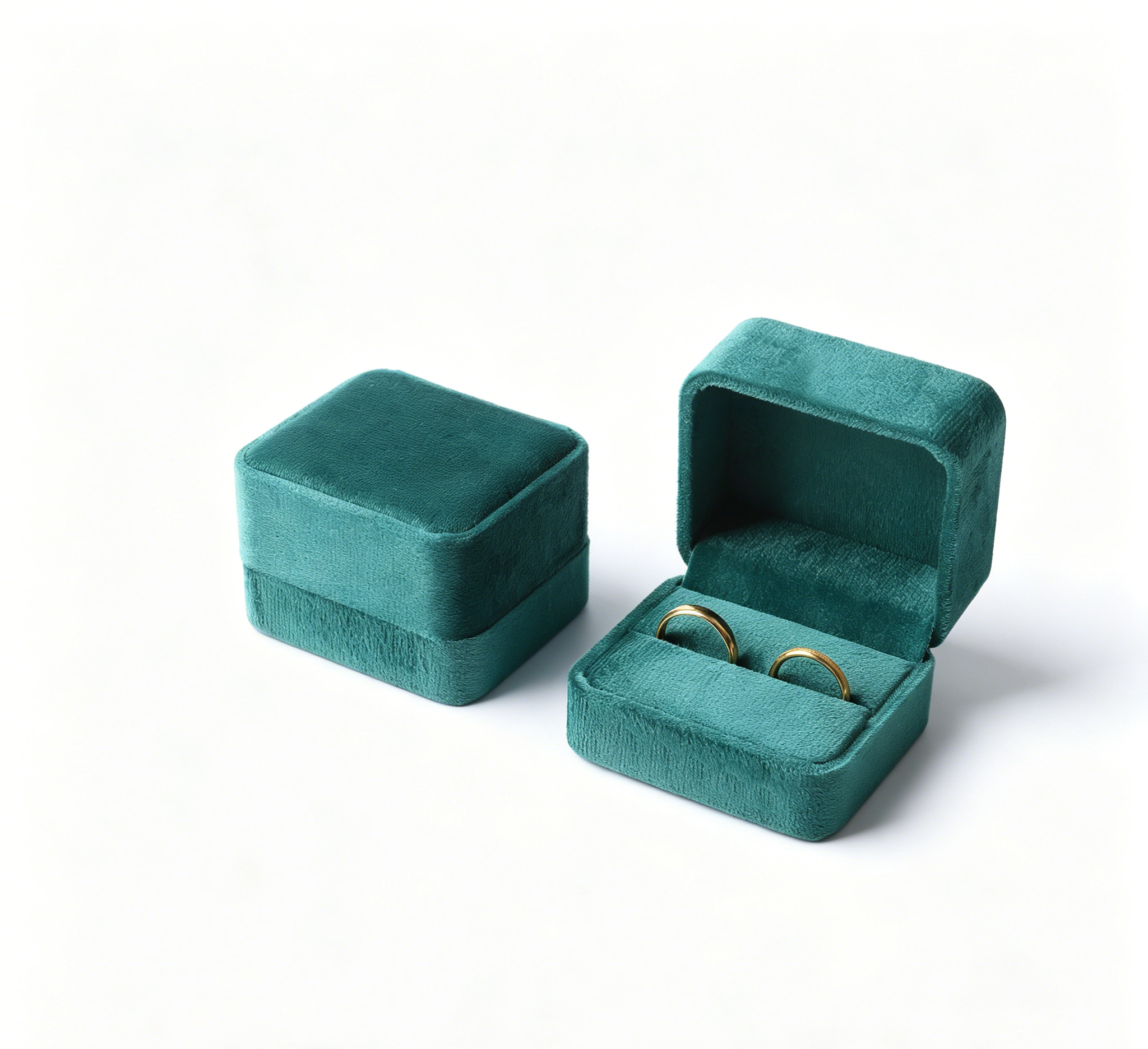 Teal color flannel fine quality ring box BV345