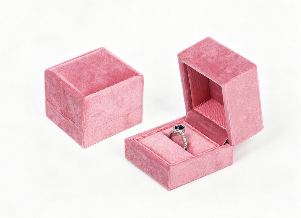 Fine quality Korea fancy velvet ring box for luxury jewellery BV492
