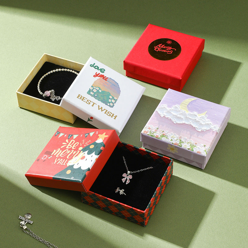 Christmas jewelry packaging boxes for bracelets, necklaces, and rings EC656
