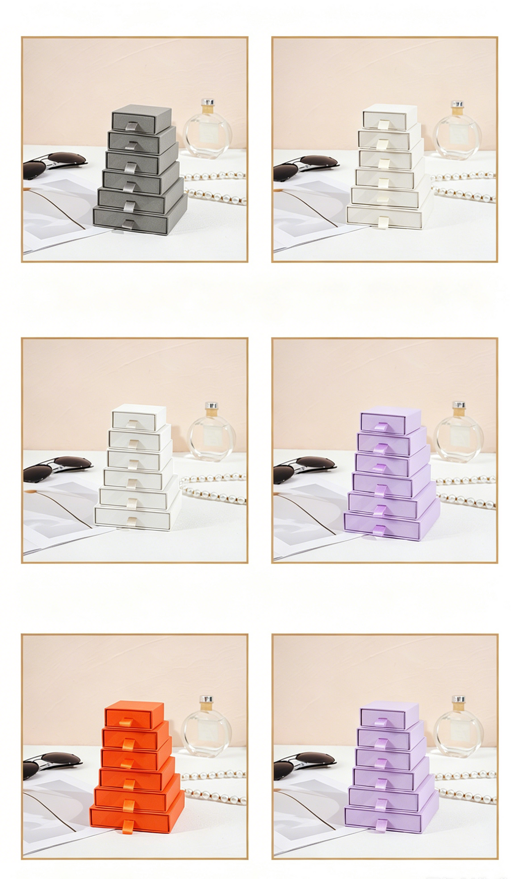 Convenient sliding design multiple color 2.5cm height paper box EC742