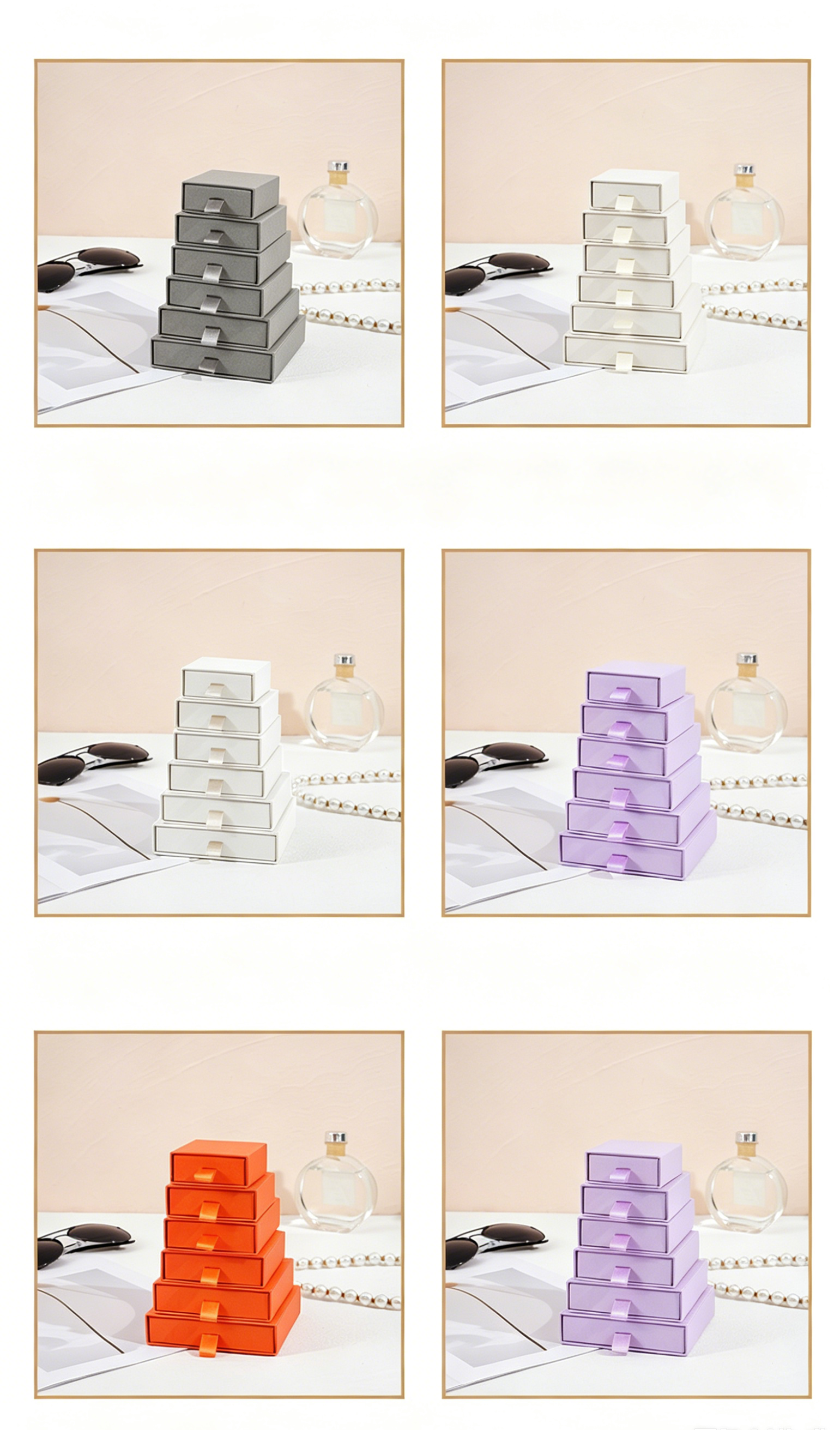 Convenient sliding design multiple color 2.5cm height paper box EC742