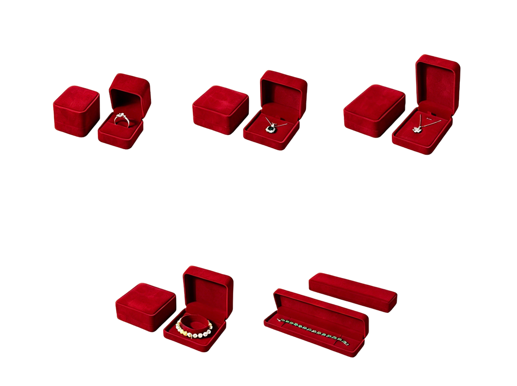 High cost performance plush velvet ring box 8 colors