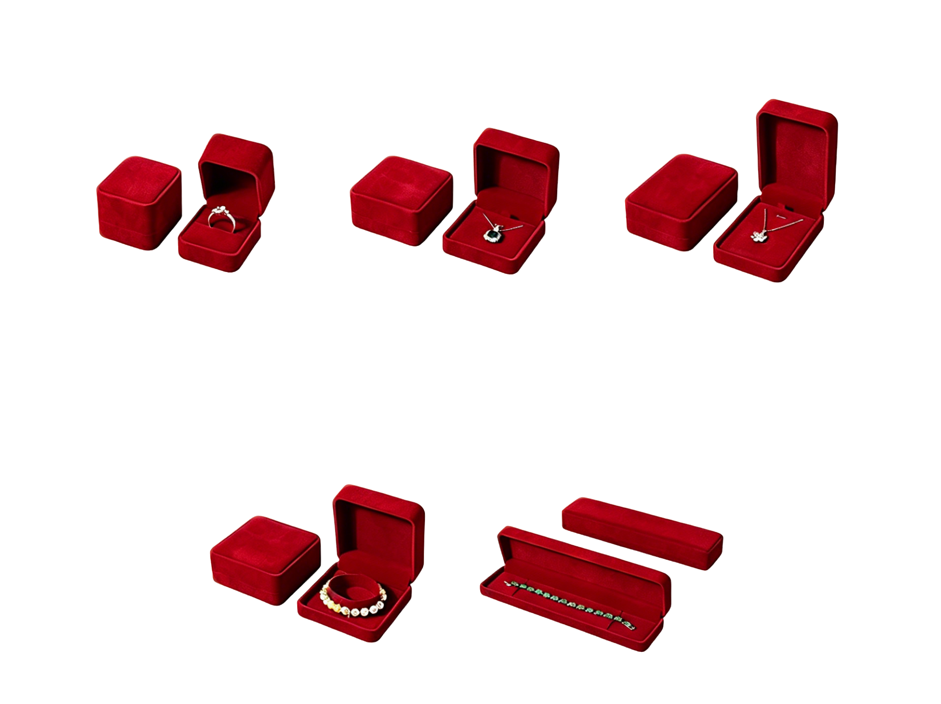 High cost performance plush velvet ring box 8 colors