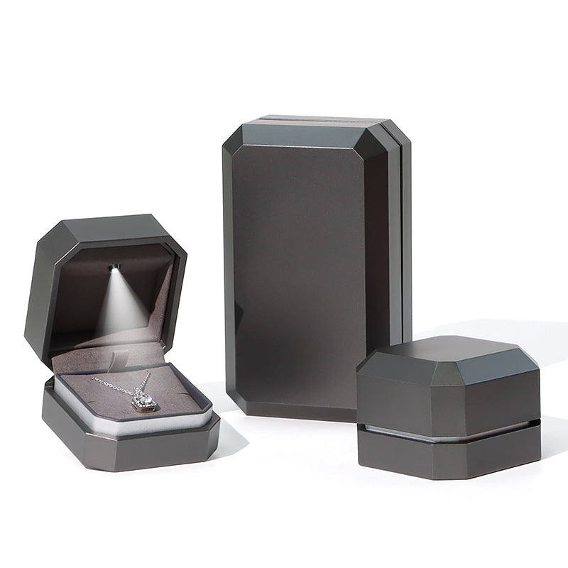 Exquisite design luxury jewellery packaging ring box with LED light L342