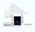 Double layered design cross-patterned exquisite ring box BL093