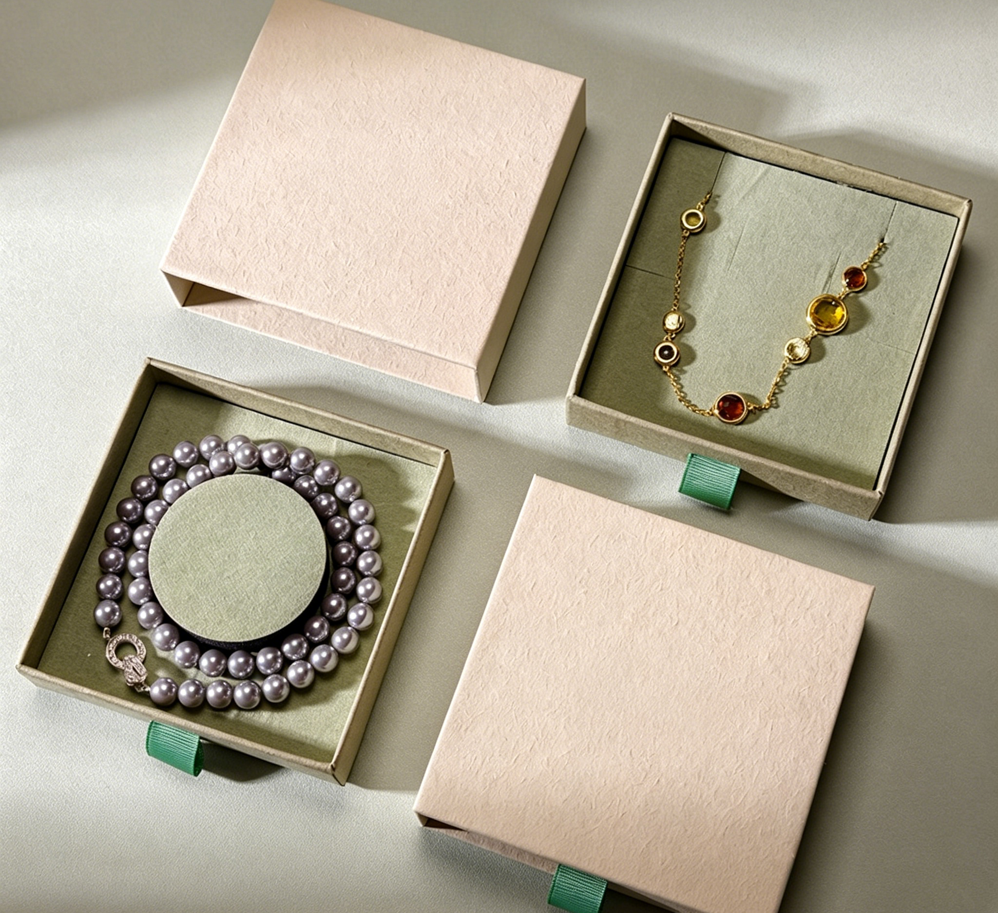Eco cotton paper custom box for jewelry ES745