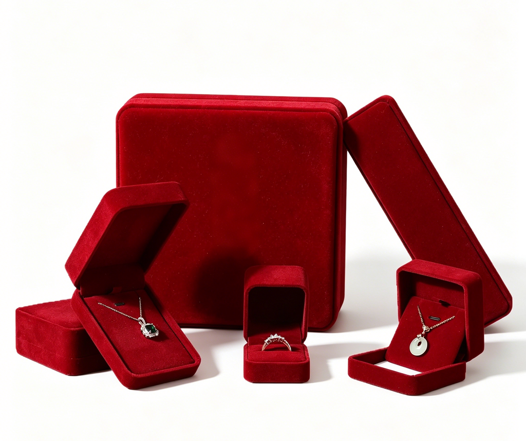 High cost performance plush velvet ring box 8 colors