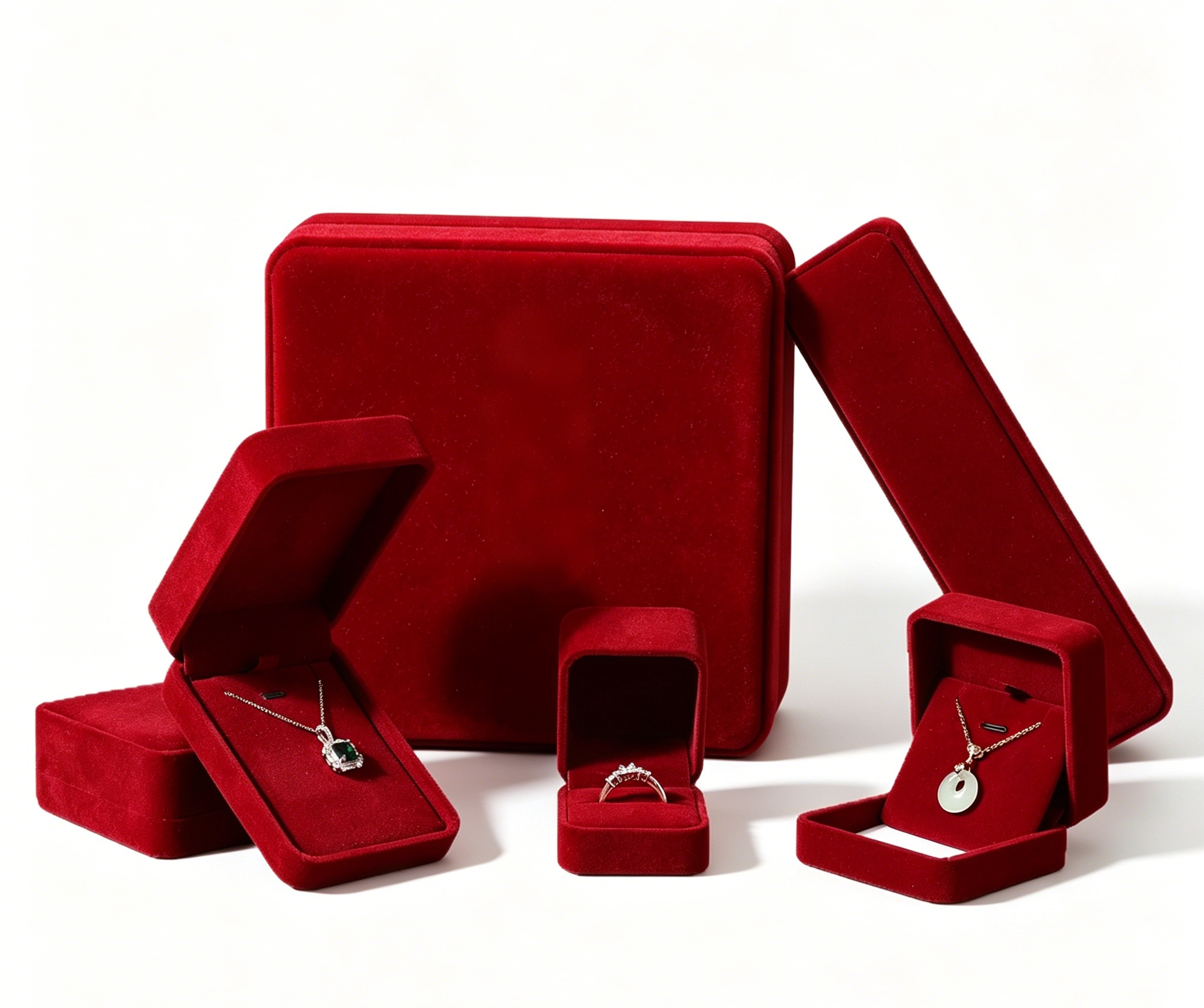 High cost performance plush velvet ring box 8 colors