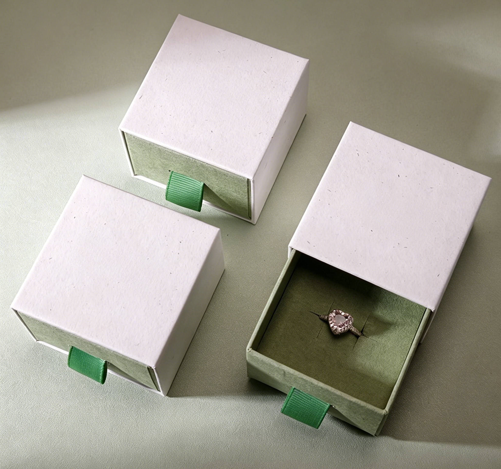 Eco cotton paper custom box for jewelry ES745