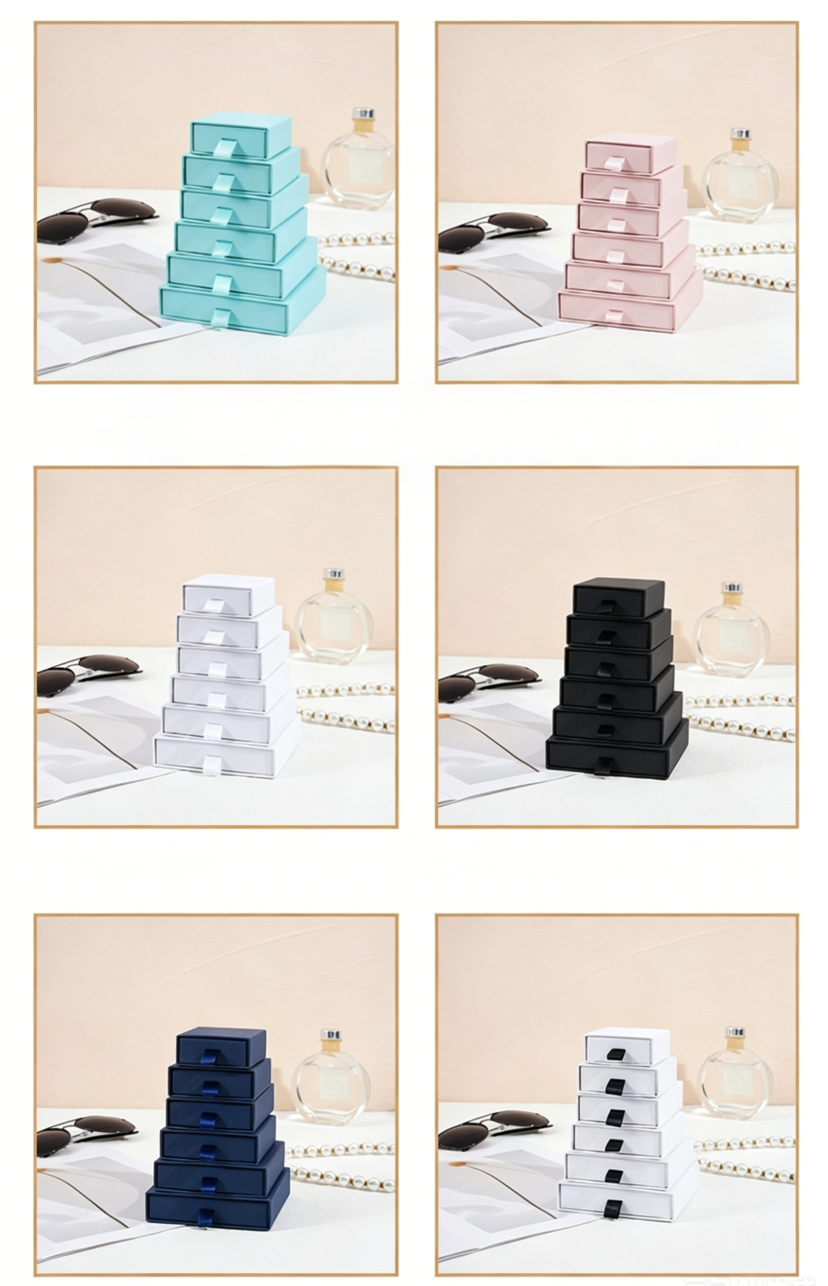 Convenient sliding design multiple color 2.5cm height paper box EC742