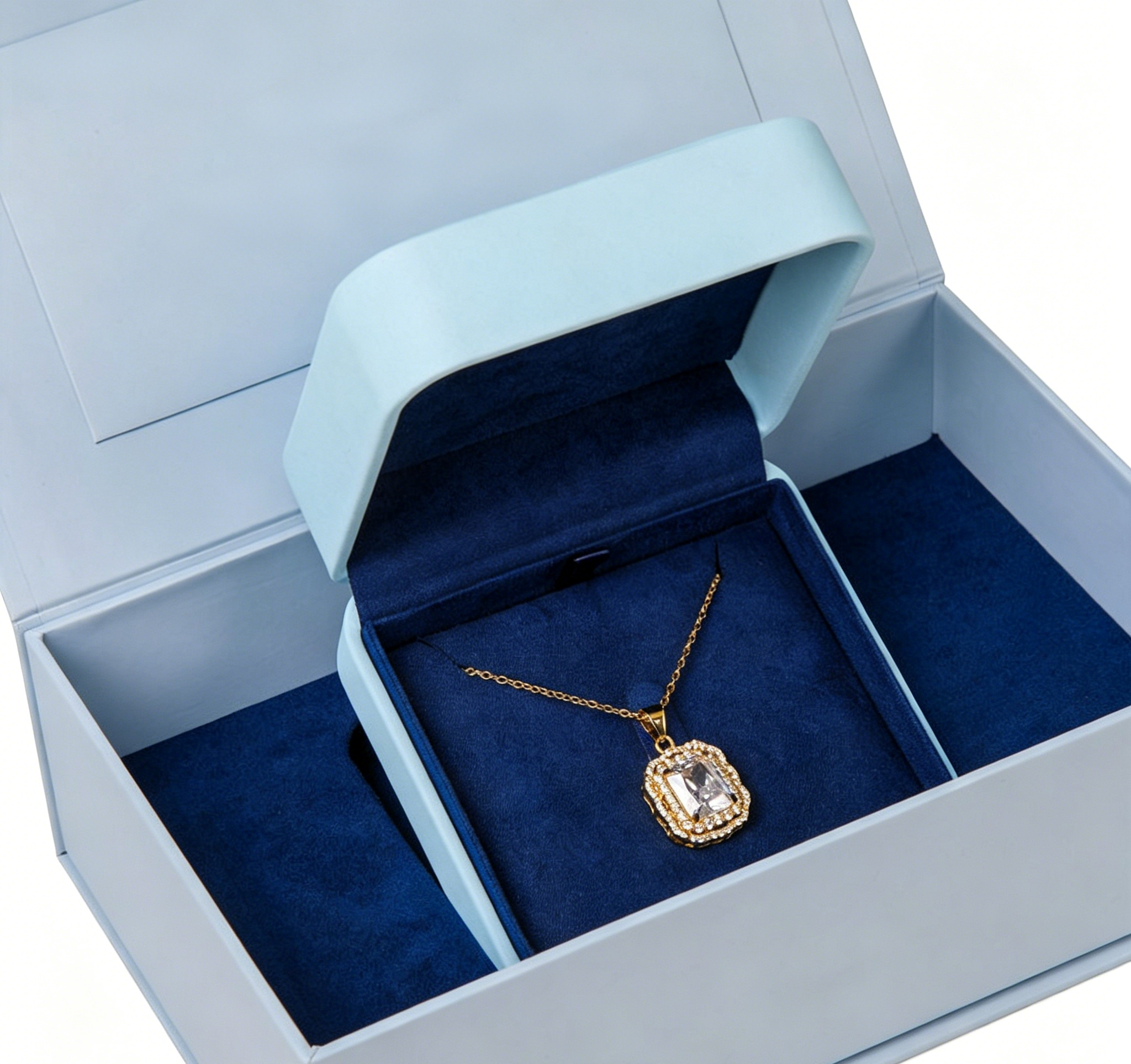 Premium jewelry box with outer box for certificate PQ356