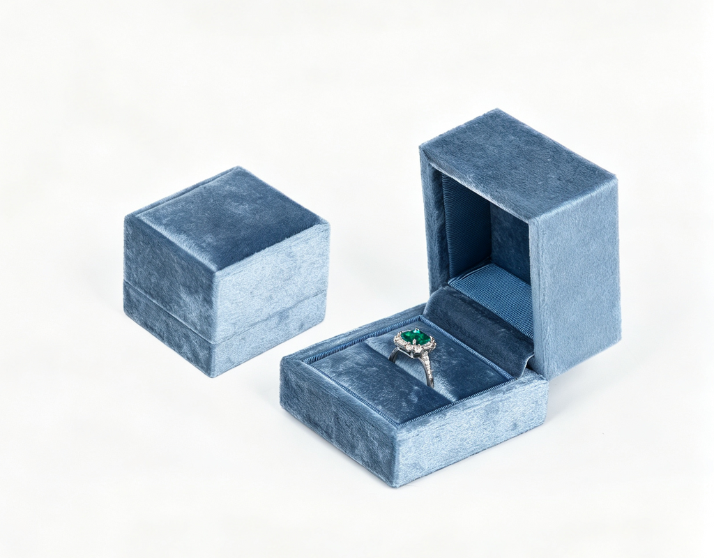Fine quality Korea fancy velvet ring box for luxury jewellery BV492