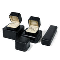 Octagonal PU leather black ring box 3 colors BL975