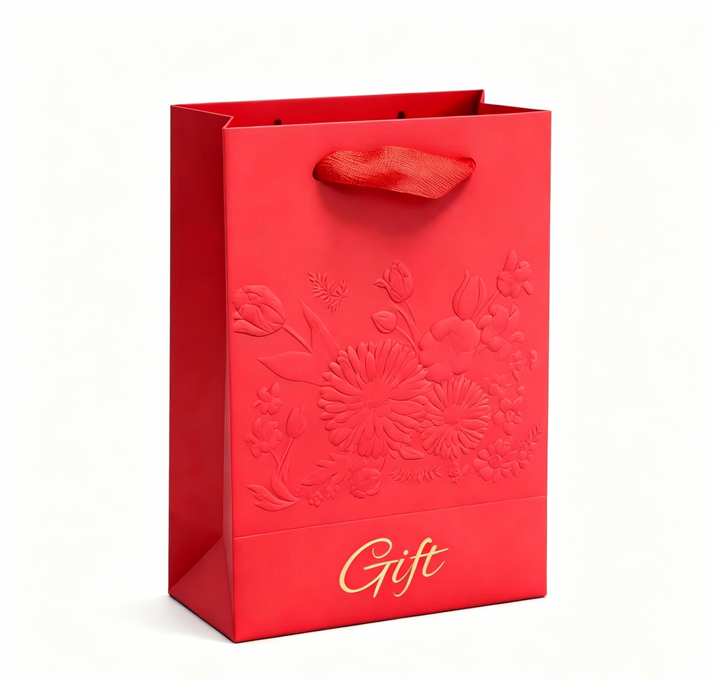 Luxury style debossed 3D pattern gift bag SP767