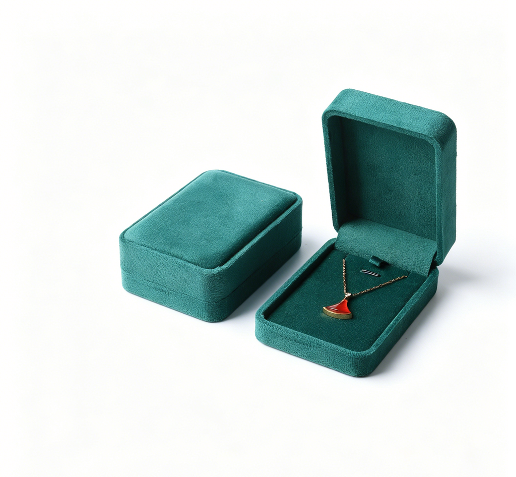Teal color flannel fine quality ring box BV345