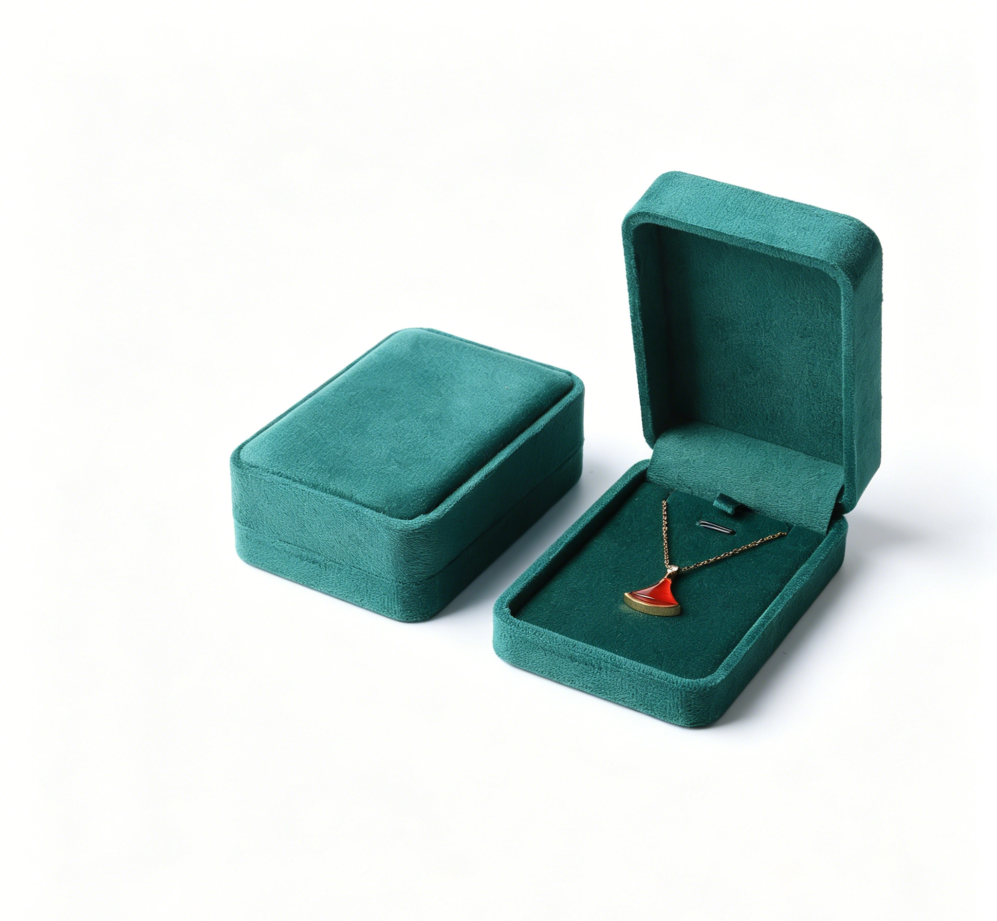 Teal color flannel fine quality ring box BV345