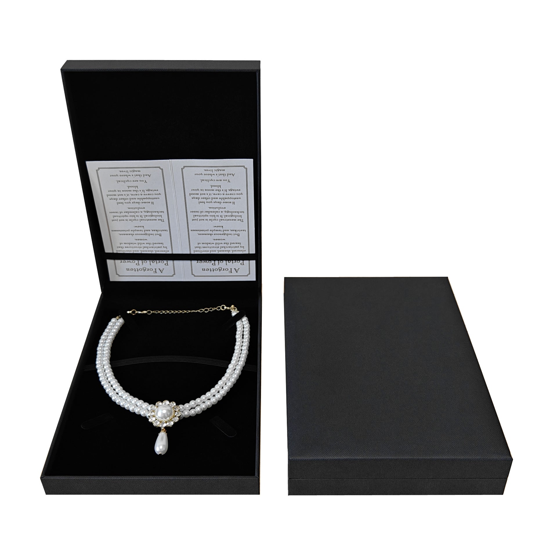 Black color minimalist style middle size necklace box BN754