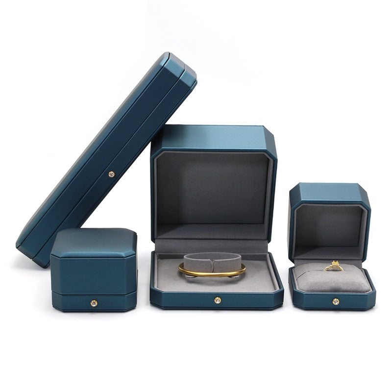 High end pu leather ring box with gold dot BL455