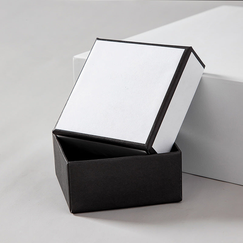 White black color simple style luxury look paper box with shopping bag EC347