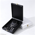 Black&white color leather, big necklace ring earrings bracelet set box