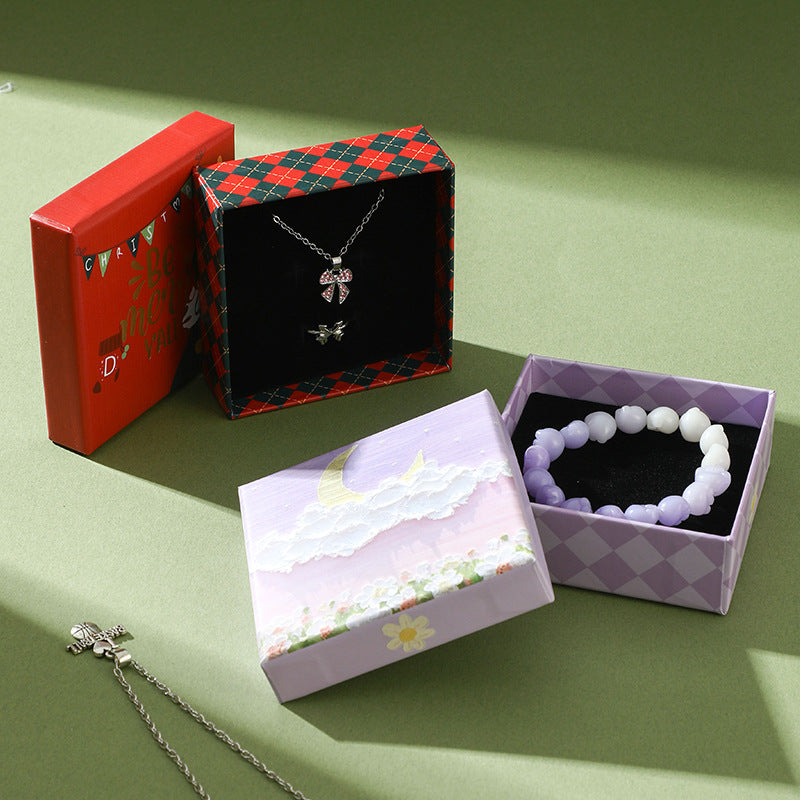 Christmas jewelry packaging boxes for bracelets, necklaces, and rings EC656