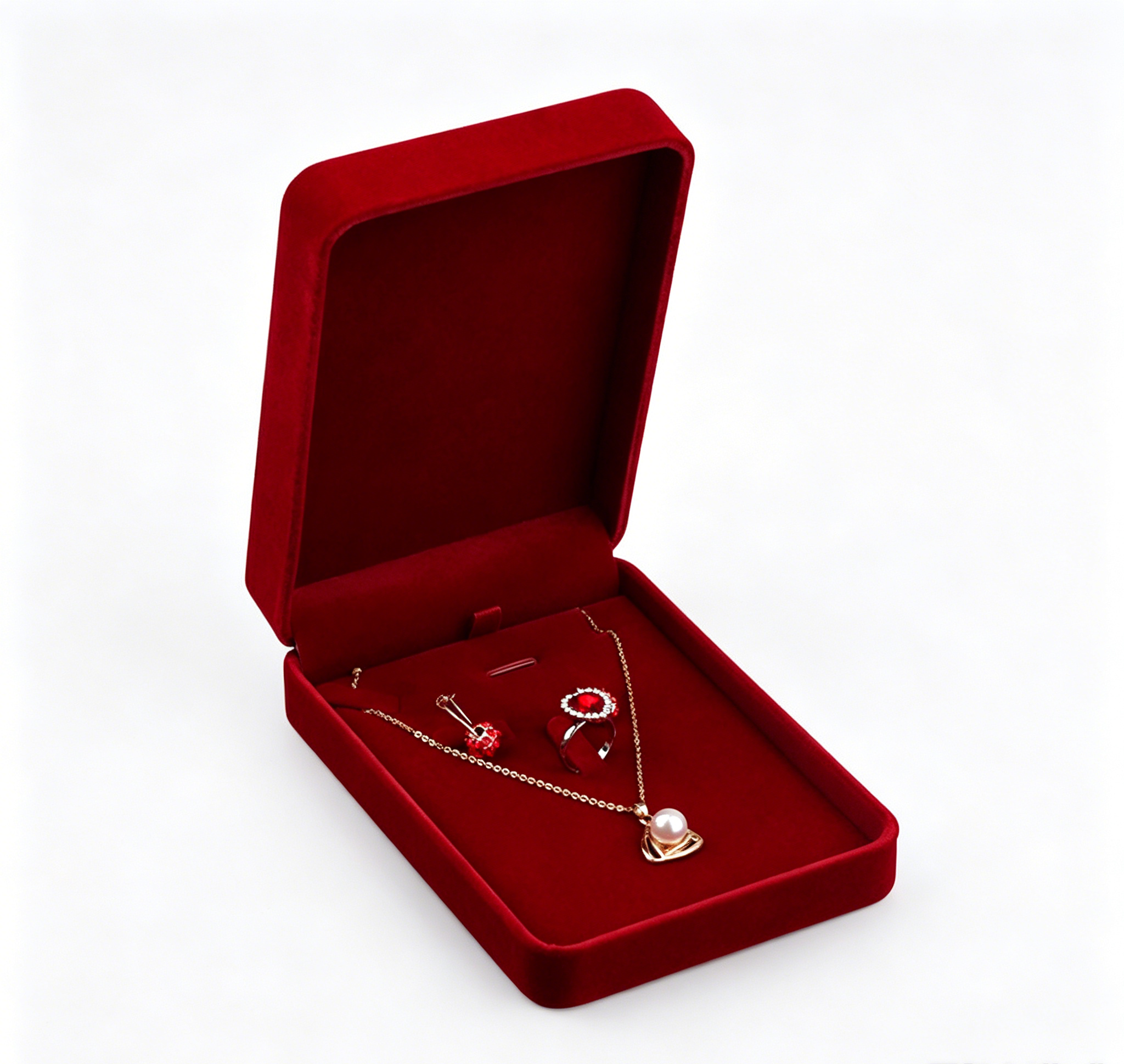 High cost performance plush velvet ring box 8 colors