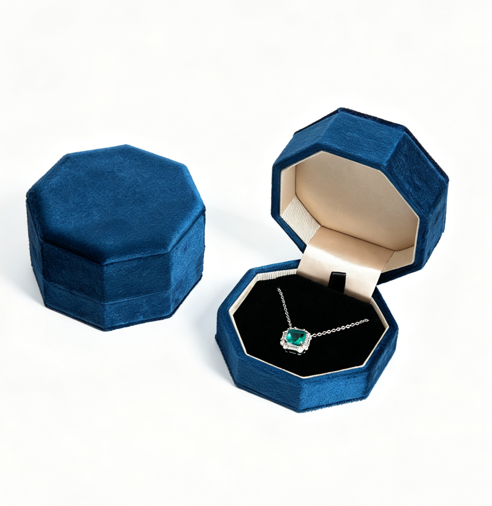 European-style octagonal velvet jewelry box BV759
