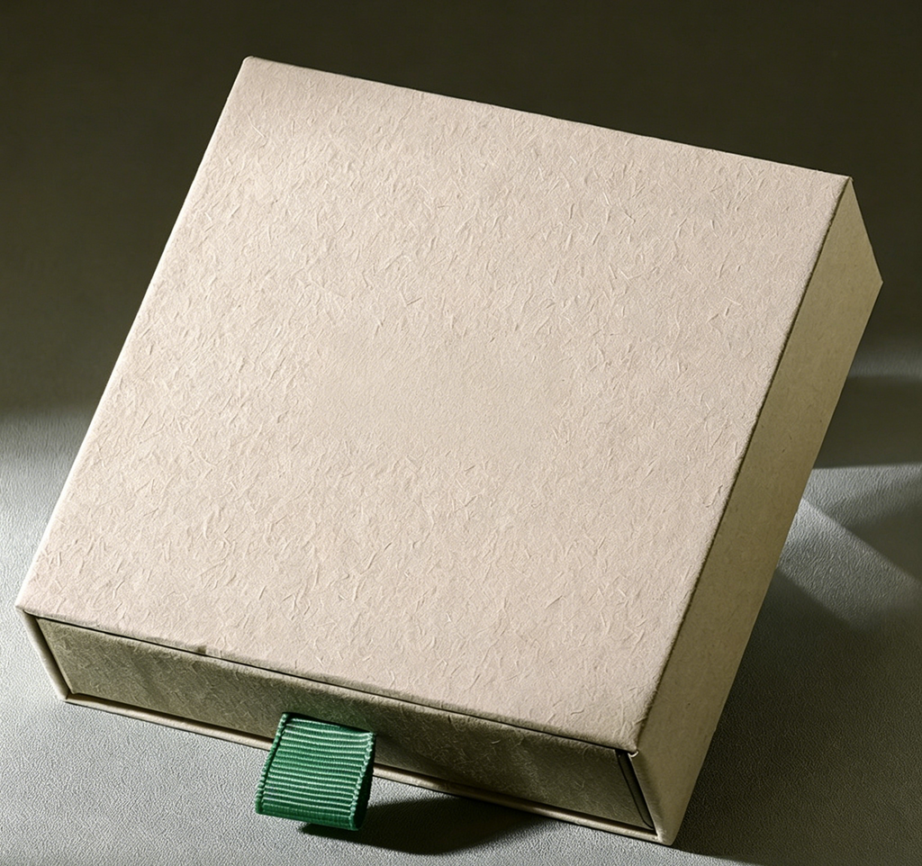 Eco cotton paper custom box for jewelry ES745