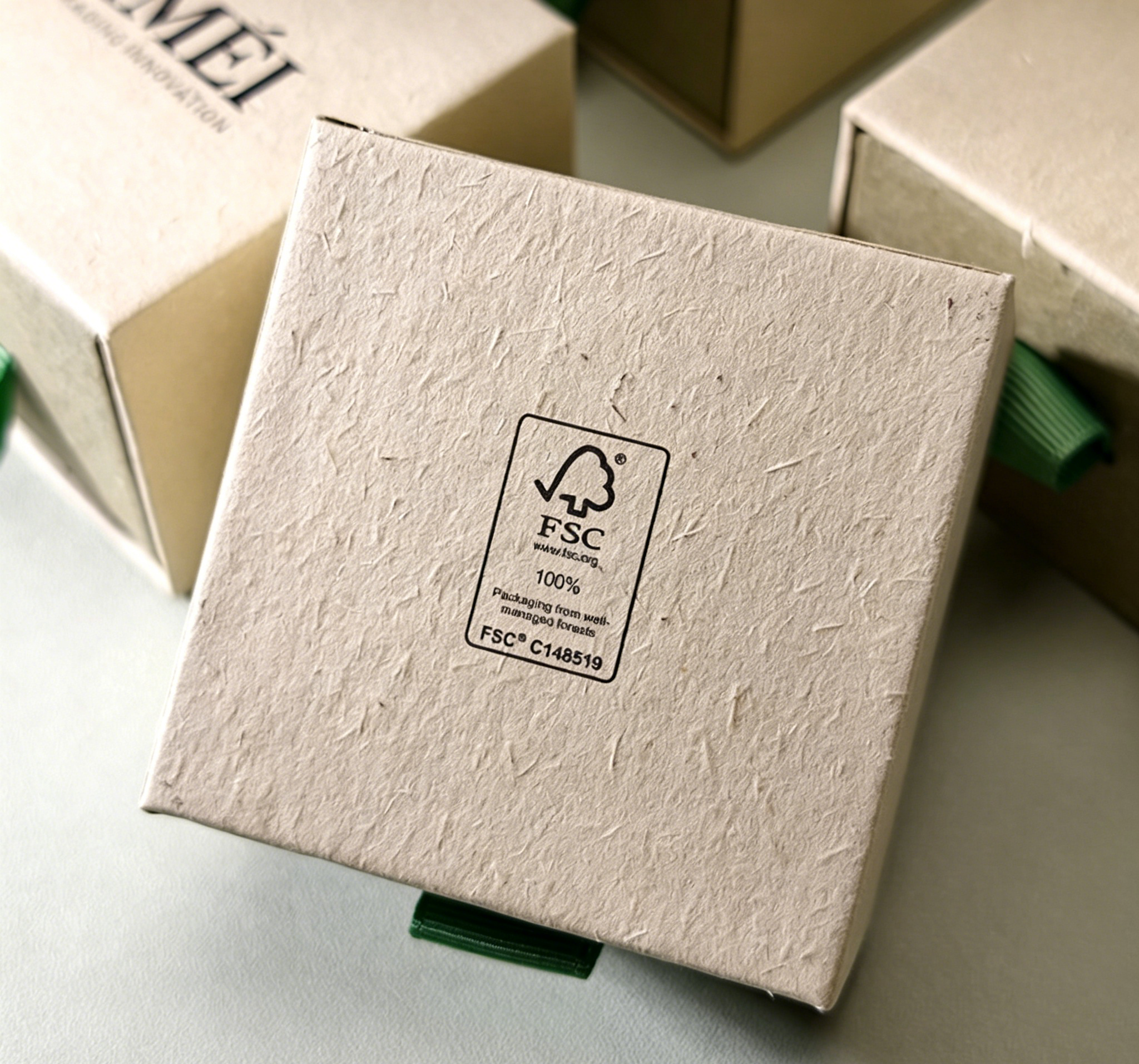 Eco cotton paper custom box for jewelry ES745