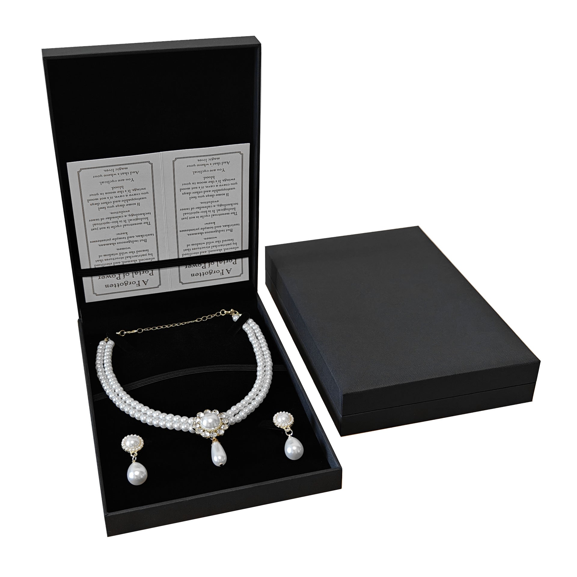Black color minimalist style middle size necklace box BN754
