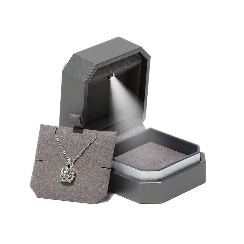Exquisite design luxury jewellery packaging ring box with LED light L342