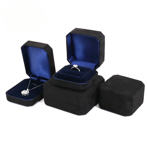 Black suede material fine quality ring box BV348