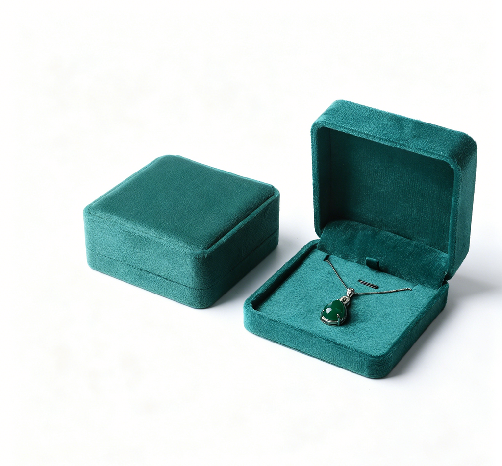 Teal color flannel fine quality ring box BV345