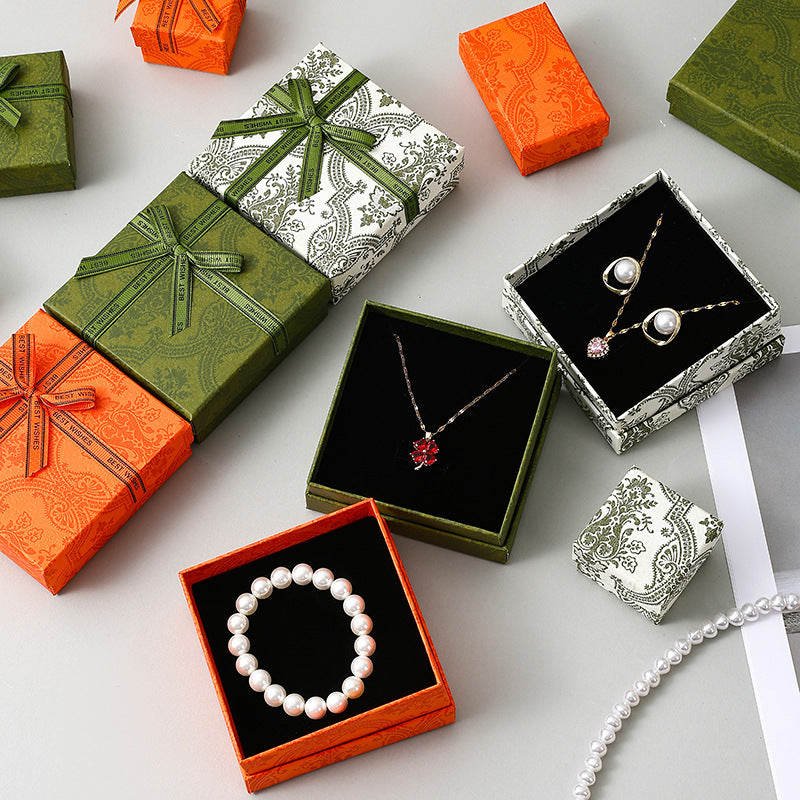 Ribbon style ring bracelet necklace jewelry gift box EC834